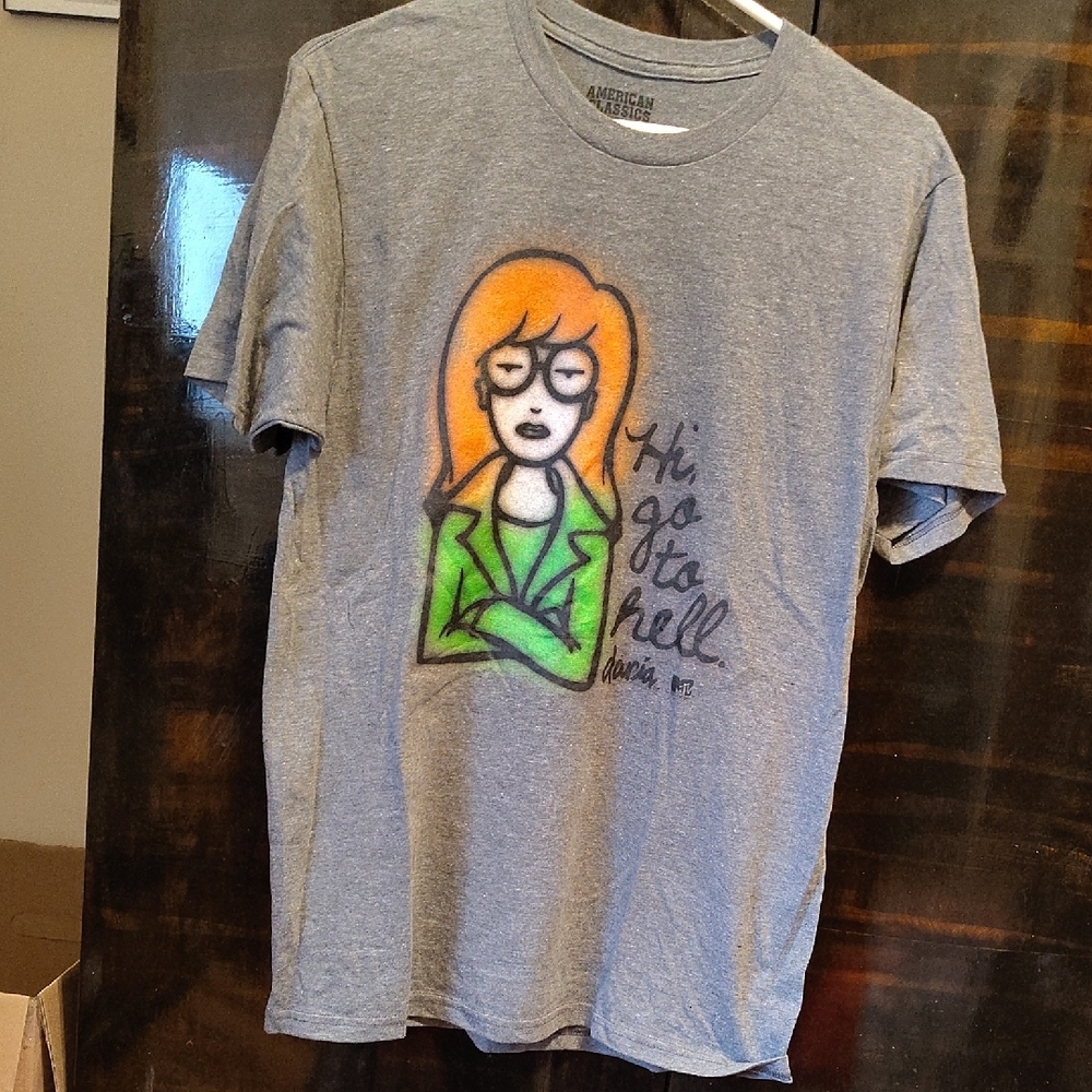 Daria Airbrush Print Tee 90s Grunge